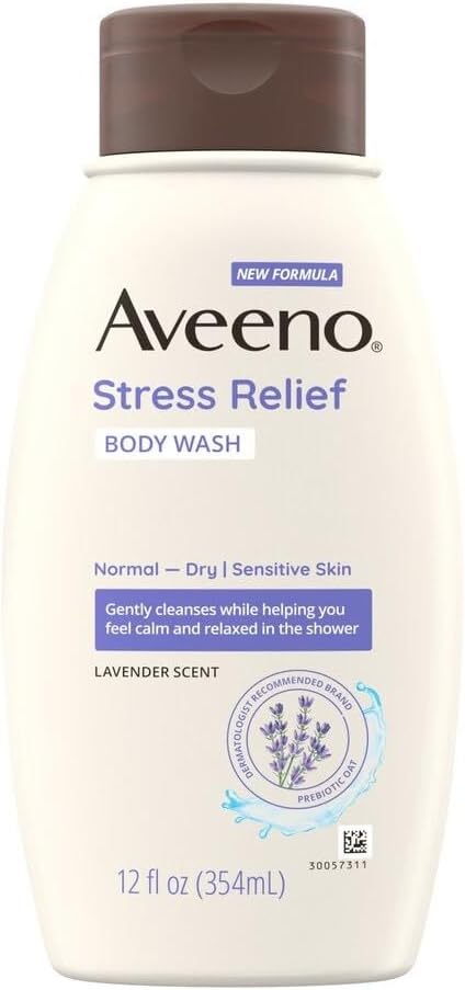 Gel corporal AVEENO Active Naturals, alivio del estrés 12 oz (paquete de 4)