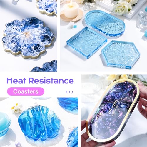 Image of HeyClear 2 Gallon Epoxy Resin Kit with Pumps, Crystal Clear and Hard Upgraded 2 Part Resin and Hardener Resina Epoxica for Casting Coating, Countertop, Table top, Wood, Art DIY Handcraft Jewelry