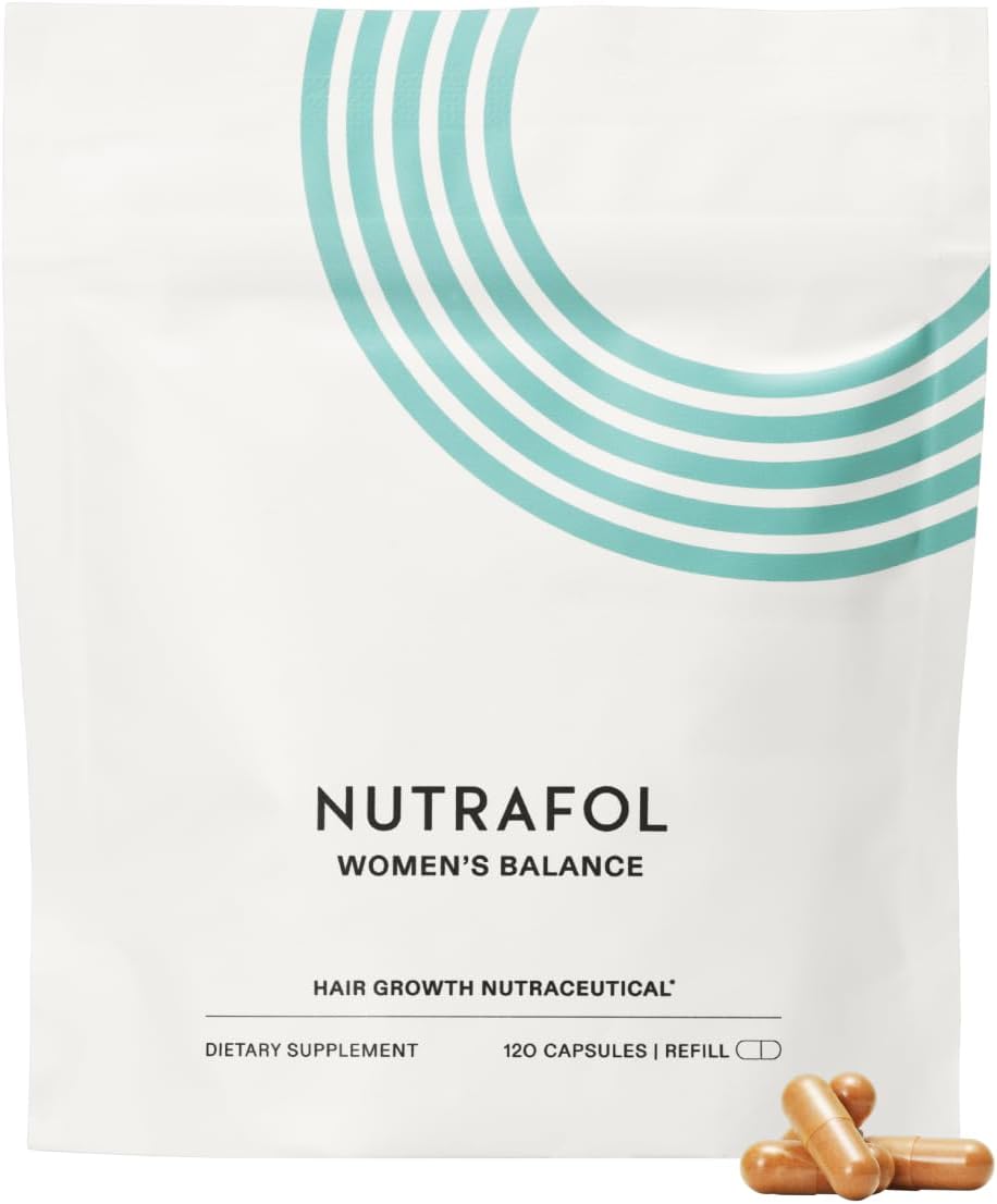 NutrafolWomen's Balance Hair Growth Supplement Ages 45+ Clinically Proven for Visibly Thicker Hair & Scalp Coverage Dermatologist Recommended 1 Refill Pouch 1 Month Supply