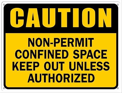 peiyeety Non Permit Confined Space KeepUnless Authorized Sign Aluminum Tin Sign for Home Coffee Bar Wall Decor 12x16 Inches
