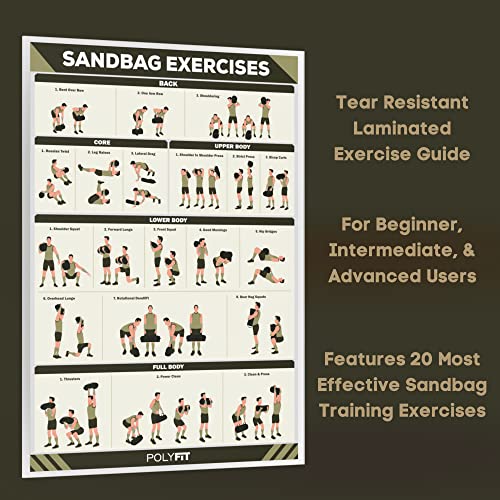 Polyfit Workout Sandbag For Fitness - Heavy Duty Sandbag Workout Bags With 8 Gripping Handles For Sand Bag Weight Training (30Lbs To 75Lbs) - Green #TOP7