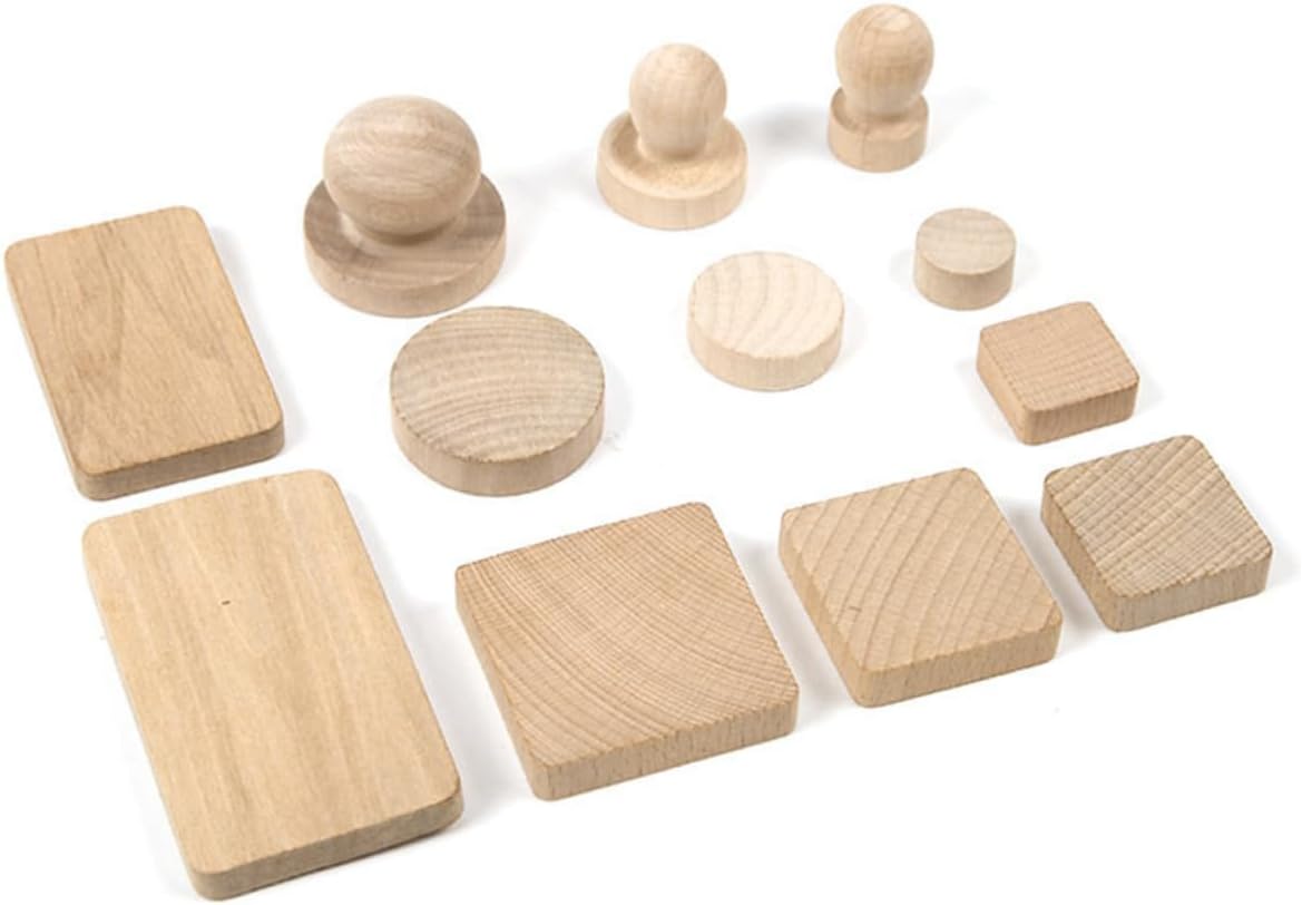 10pcs DIY Wooden Stamp Base Round Unfinished Wood Blocks for Crafts Engraving and Scrapbooking Projects