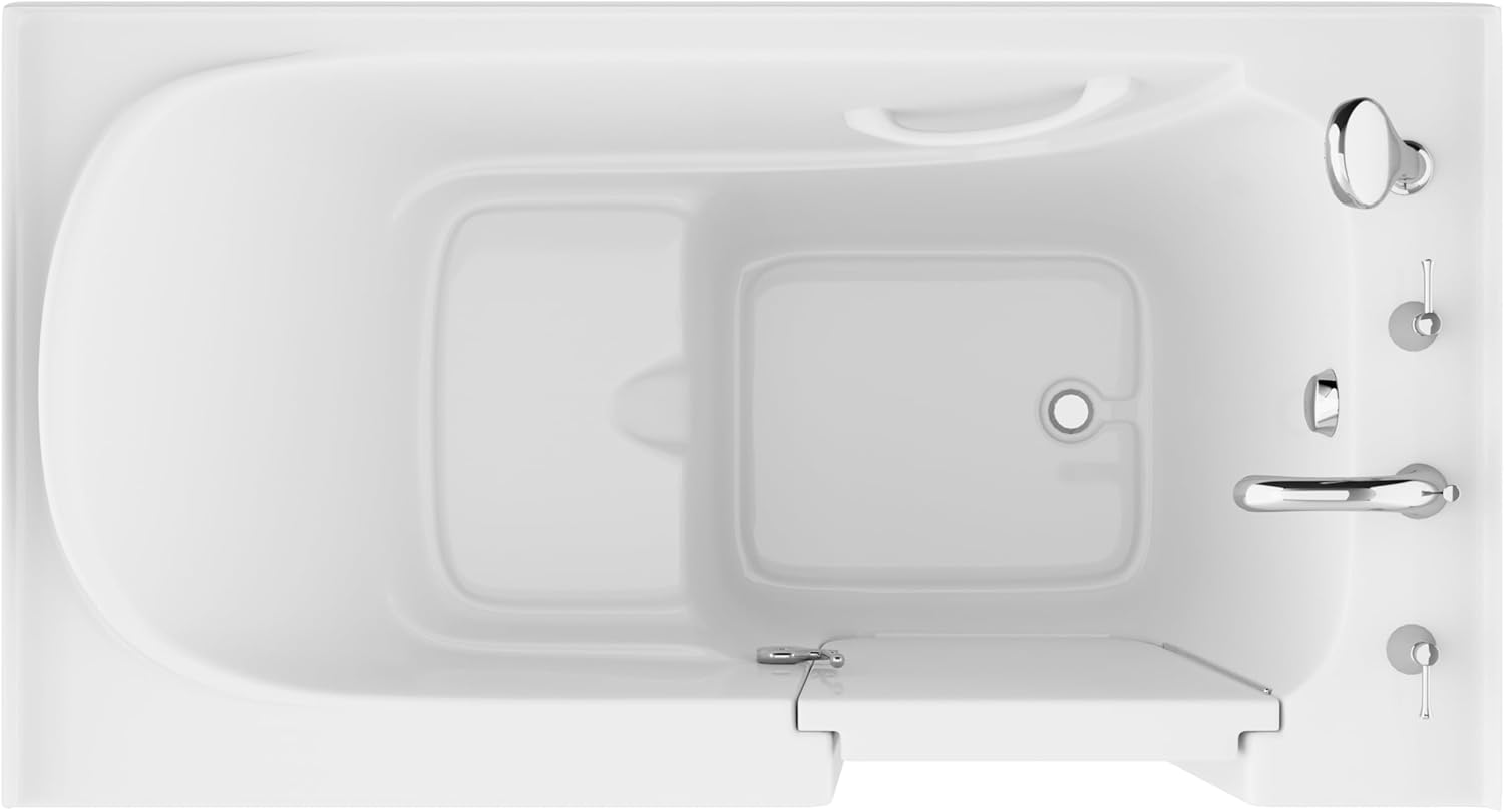ANZZI Tubs Series Wide Opening Door Right Drain Quick Fill Walk-In Soaking Tub in White Finish 32 in. x 60 in. | AMZ3260RWS