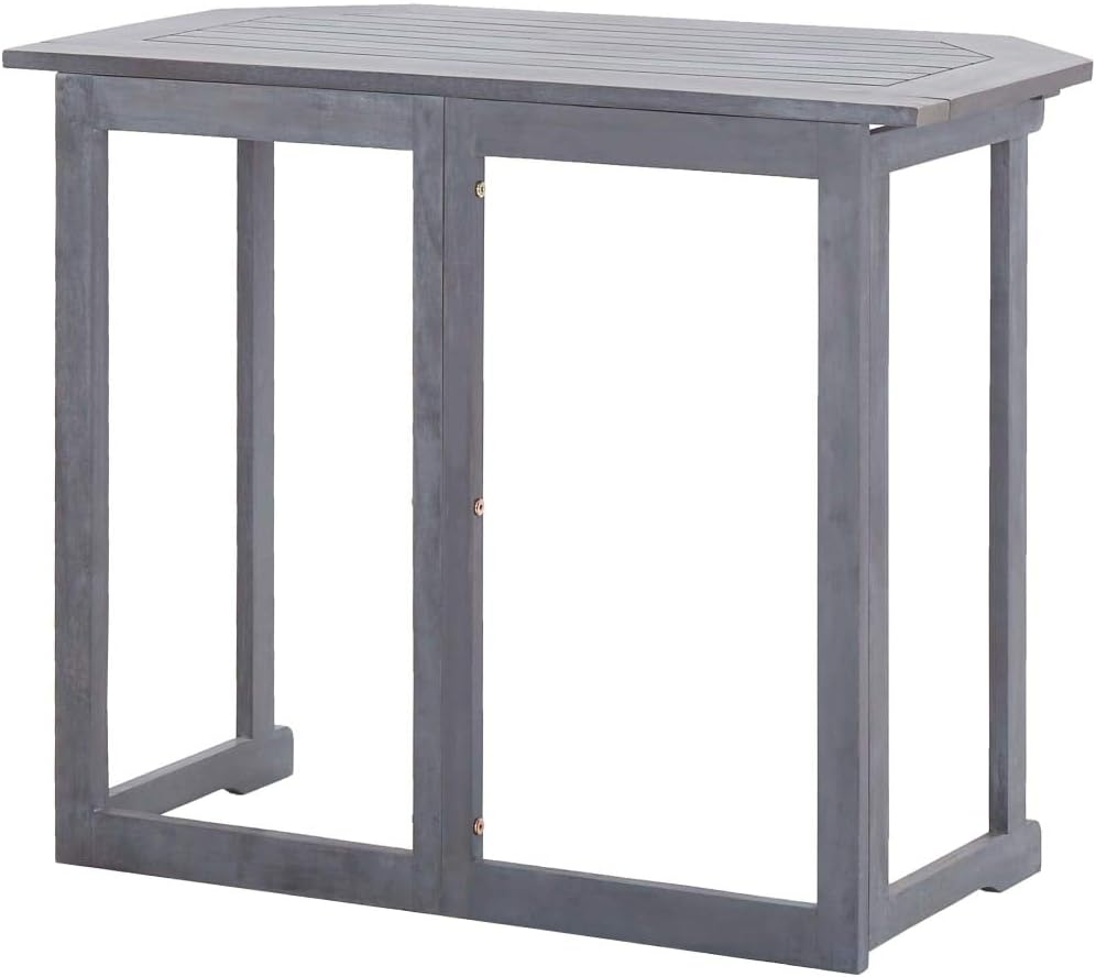 Rustic Style 2 Piece Bistro Set,Balcony Furniture,Outdoor Furniture,Weather-Resistant,Assembly Required,Used in Homes, or Sitting Area,Reading Area, Deck, Solid Acacia Wood Gray