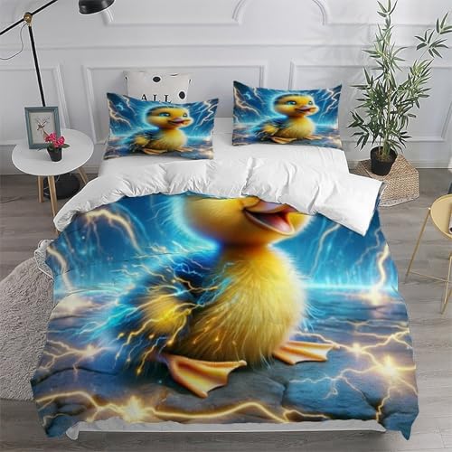 Housse de couette lion infroissable parure de lit microfibre