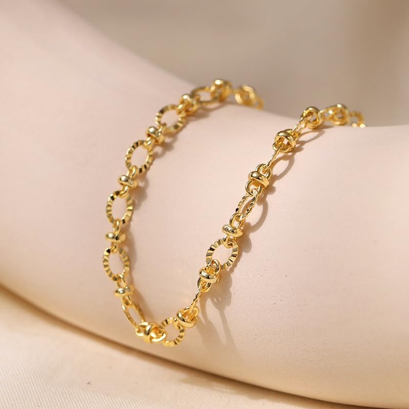Gold Bracelets for Women 18K Gold Plated Chain Bracelet Dainty Star Bracelet - Image 4