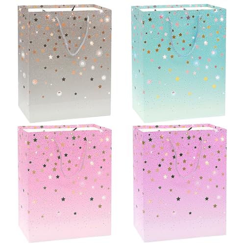 4 Stk Geschenktüten mit Henkel,KraftPapiertüten,Tragetasche Geburtstag...