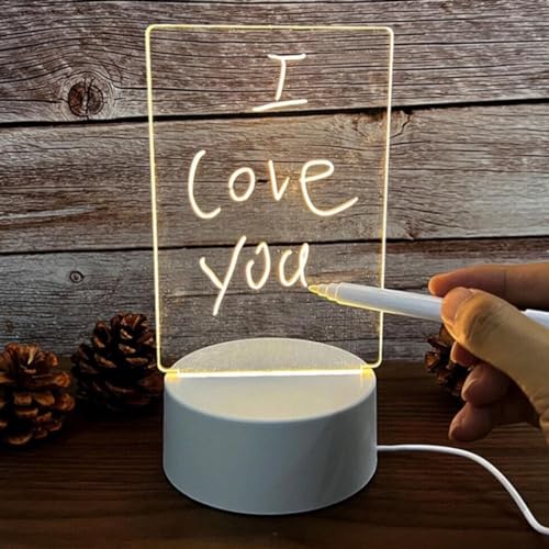 Luminária de Mesa LED USB com Tela para Escrever e Caneta - Decoração Criativa para Todos os Ambient