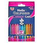 Helix Oxford Colour Gel Pens (x10 Pack Assorted Colours) with Plastic Free Packaging, 10 Count (Pack of 1)
