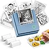 Sticker Printer PM290C Mini Printer Portable Print Pod,Wireless Bluetooth Sticker Maker with 3 Rolls Paper,Inkless Thermal Printer Photo Printer for Study Notes,Pictures,DIY,Journal,Blue