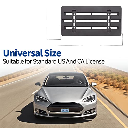 Red Wolf Front License Plate Bracket Holder Frame Tag Universal For Car Truck Van Suv With 6 Screws And Wrench Kit Black Easy Mount #TOP1