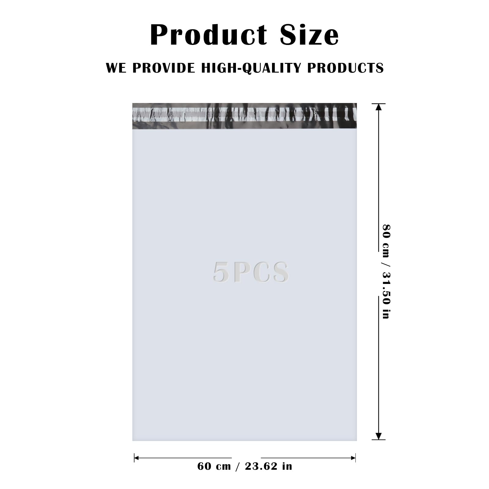 5PCS Bolsas para Envíos 80x60cm Sobres para Envios Sobres de Correo Nuevo Material Bolsa Sobres de Plástico Opacos Blancos Bolsas Envio Vinted para Chaqueta Manta Pequeña Embalaje Caja de Zapatos