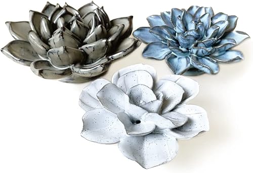 CHIVE Planta artificial 'coral', hermosa flor de cerámica decorativa, pieza única de mesa, juego pequeño de 3 (flores)..