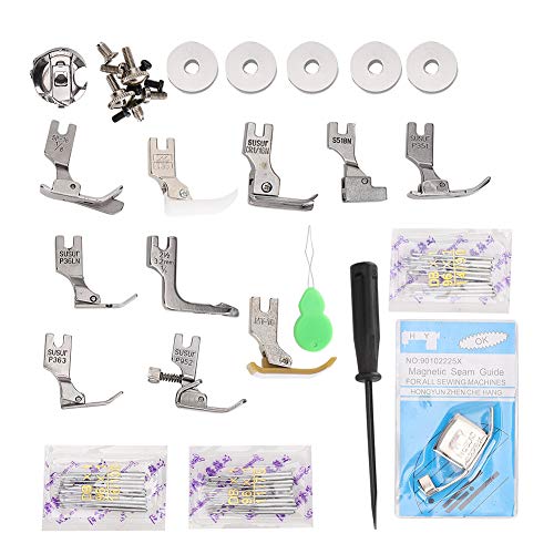 Kit de pies prensatelas para máquina de coser con estuche en acero inoxidable miniatura 6