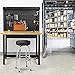 Goplus Work Bench with Removable Pegboard, 48” Bamboo Workbench for Garage w/Drawers, Adjustable Anti-Slip Pad, Hanging Hooks, Heavy-Duty Work Table Tool Storage Bench for Warehouse Home Workshop