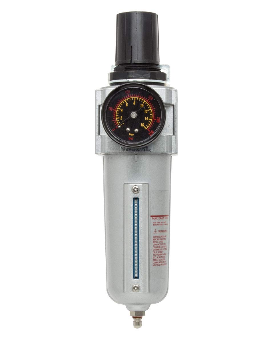 Rockwood 1/2 in. Npt Air Filter Regulators Pressure Regulator with Condensate Discharge Filter and Pressure Gauge Connections