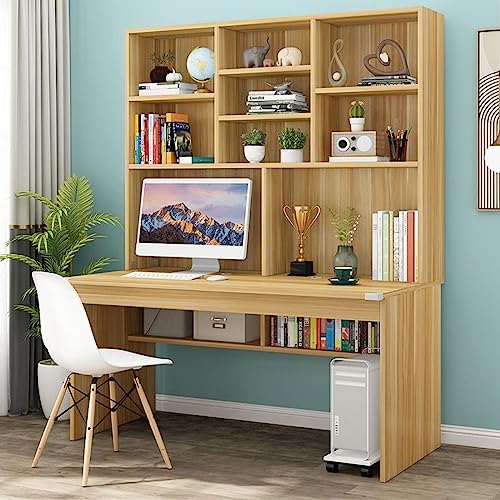 Scrivania per computer con libreria, tavolo da scrittura in legno per piccoli spazi, ideale per adolescenti, studenti e uso domestico e ufficio