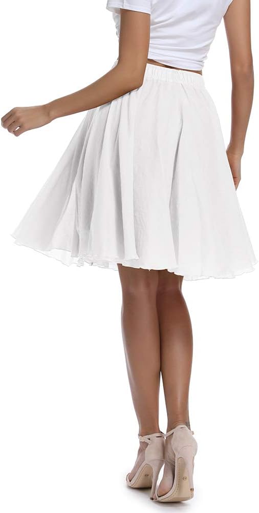 OCHENTA Women's Lightweight Skirts Knee Length High Waisted Casual Beach Flowy Summer Skirts - Image 2