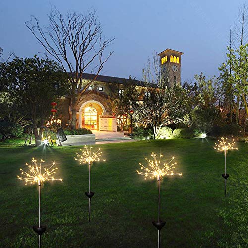 helegeSONG Solar LED Light Outdoor Garden Stake Lights Dandelion Artificial Trees Lights for Christmas Party Decor Wedding Birthday Night Lamp Warm White 150-LED