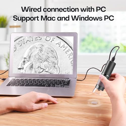 Image of MICROWARE WiFi Wireless Digital Microscope 4K HD Wi-Fi Microscope Camera Digital Magnifier Compatible for iPhone, Android Phones and PC (Black)