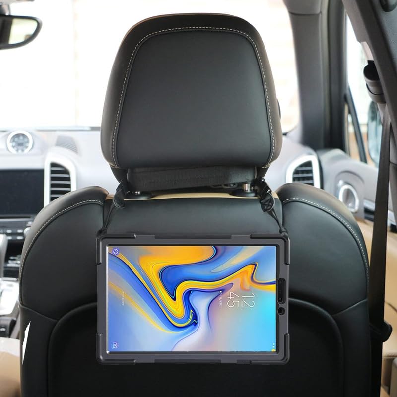 Image of Morefit Hybrid Back Cover Case with Kickstand Wheel Pattern for Samsung Galaxy Tab A 10.5 / SM-T590 / T595 / T597 - Black