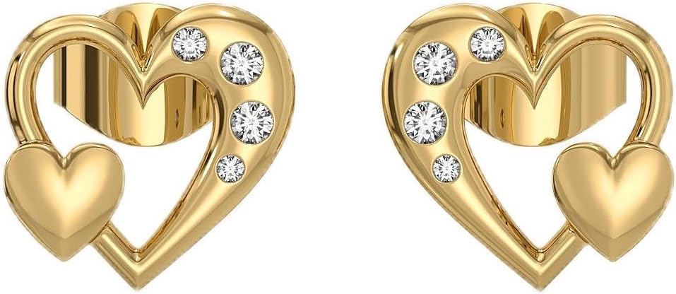 Hearts Unfold Stud Earrings Hypoallergenic in 18kt Yellow Gold Vermeil on 925 Sterling Silver in Ready to Gift Jewelry Box-fine-jewelry