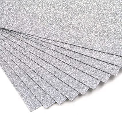 Realize a4 Glitter Foam Sheet 2mm Thick for Craft, Sticker, Adhesive Flowers, chamiki Sheets, Non-Sticky, Project Making, Heart Shape Making Letters Making, Decoration, in Pack -10 ps(Silver)-image-43