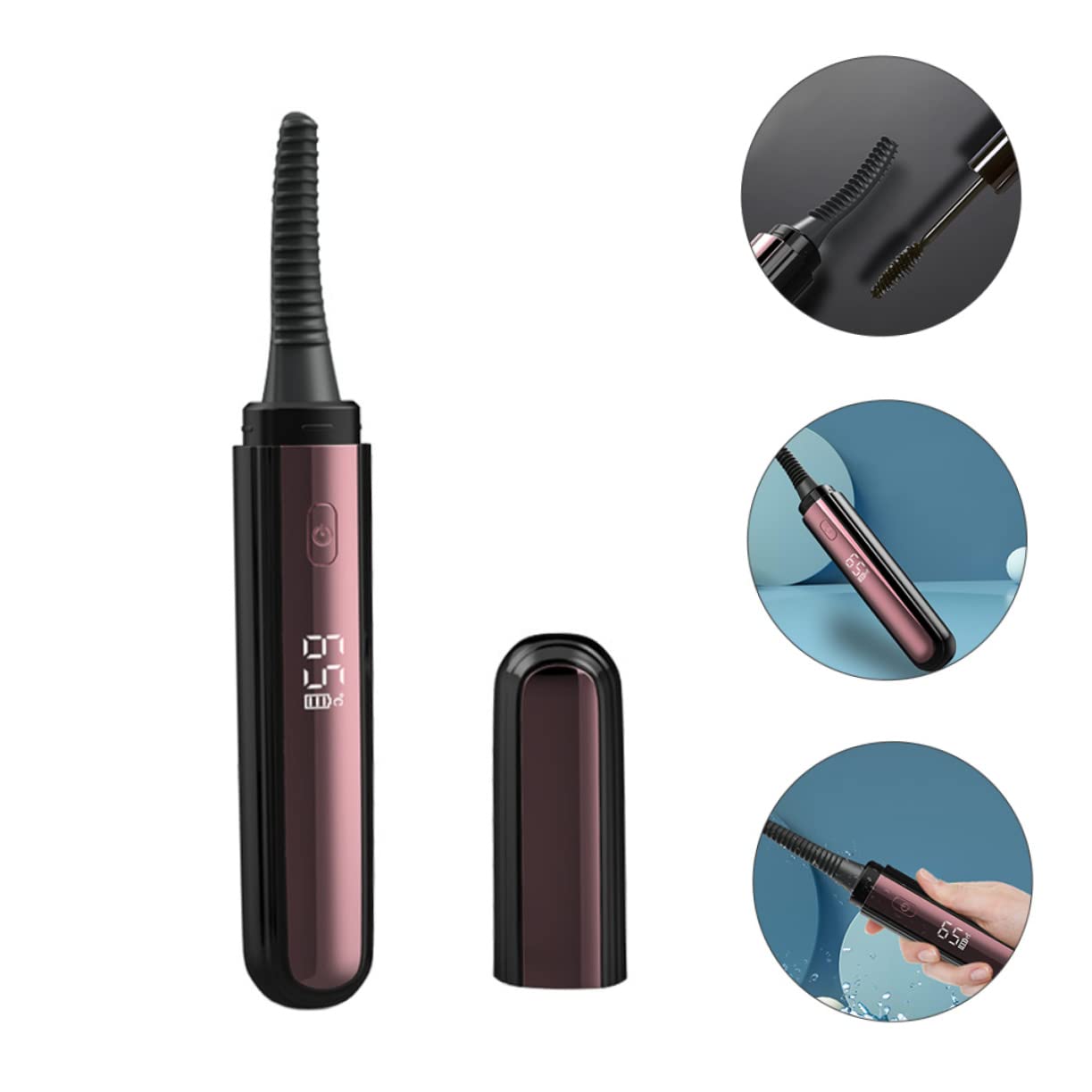 Rizador de Pestañas de Abs 360mah Eléctrico Recargable Negro