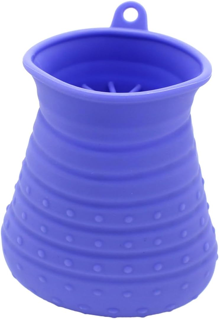 FRCOLORPuppy Paw Cleaner Dog Paw Washer Dog Feet Cleaner Dog Paw Brush Paw Washer Cup Dog Paw Cleaner Paw Cleaning Brush Paw Cleaner Cup Paw Cleaner Plunger Dual Purpose Purple