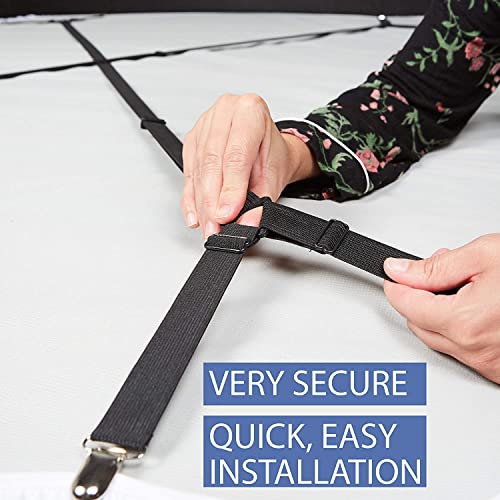 FeelAtHome Bed Sheet Holder Straps Criss-Cross, Sheets Stays Suspenders Keeping Fitted Or Flat Bedsheet in Place - Image 3