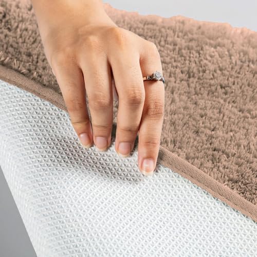 Image of LUXE HOME INTERNATIONAL Microfiber Rectangular Home Bath Mat Super Soft Non Slip Vegas Mats for Bathroom, Kitchen, Bedroom, and Door (60x90 Cm, Rust) Pack of 1