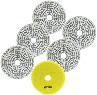 FOCSTOL Diamond Wet Polishing Pads - 6pcs 100mm Grit 50 Polishing Kit for Granite Marble Artificial Stone Quartz for Angle Grinder