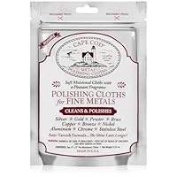 Cape Cod Poliertücher für feine Metalle – 2 Tücher im wiederverschließbaren Beutel (10,2 x 15,2 cm)