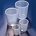 Globe Scientific BPM0600P Polypropylene Tapered Beaker, Molded Graduations, 600ml Capacity, 126mm Height, Pack of 5