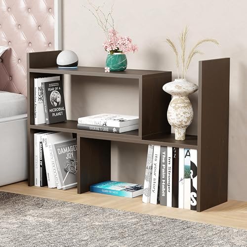 Image of Lukzer Multipurpose Storage Rack - Adjustable Engineered Wood Bookcase & Display Stand for Living Room & Bedroom (MR-011 /Wenge) DIY