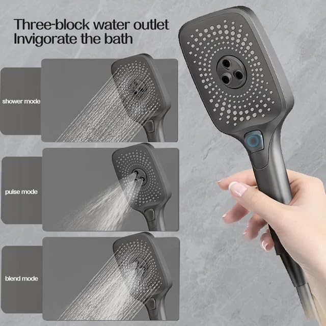 Image of RUVEL Shower Set - Aroha This Italian Brass Rainfall Shower Set offers 4 Water Functions for a luxurious shower experience
