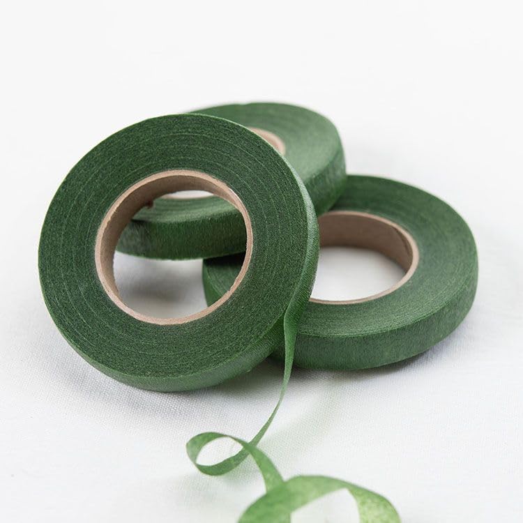 Image of TRAIS Green Floral Wire & Tape Set - 10 Floral Stem Wires and 2 Floral Tapes for Flower Making, Bouquet Wrapping, Florist Supplies, DIY Crafts & Wedding Decorations