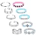Jstyle 10Pcs Adjustable Toe Rings for Women Girls Bohemain Beads Band Open Toe Ring Set Women Summer Beach Jewelry