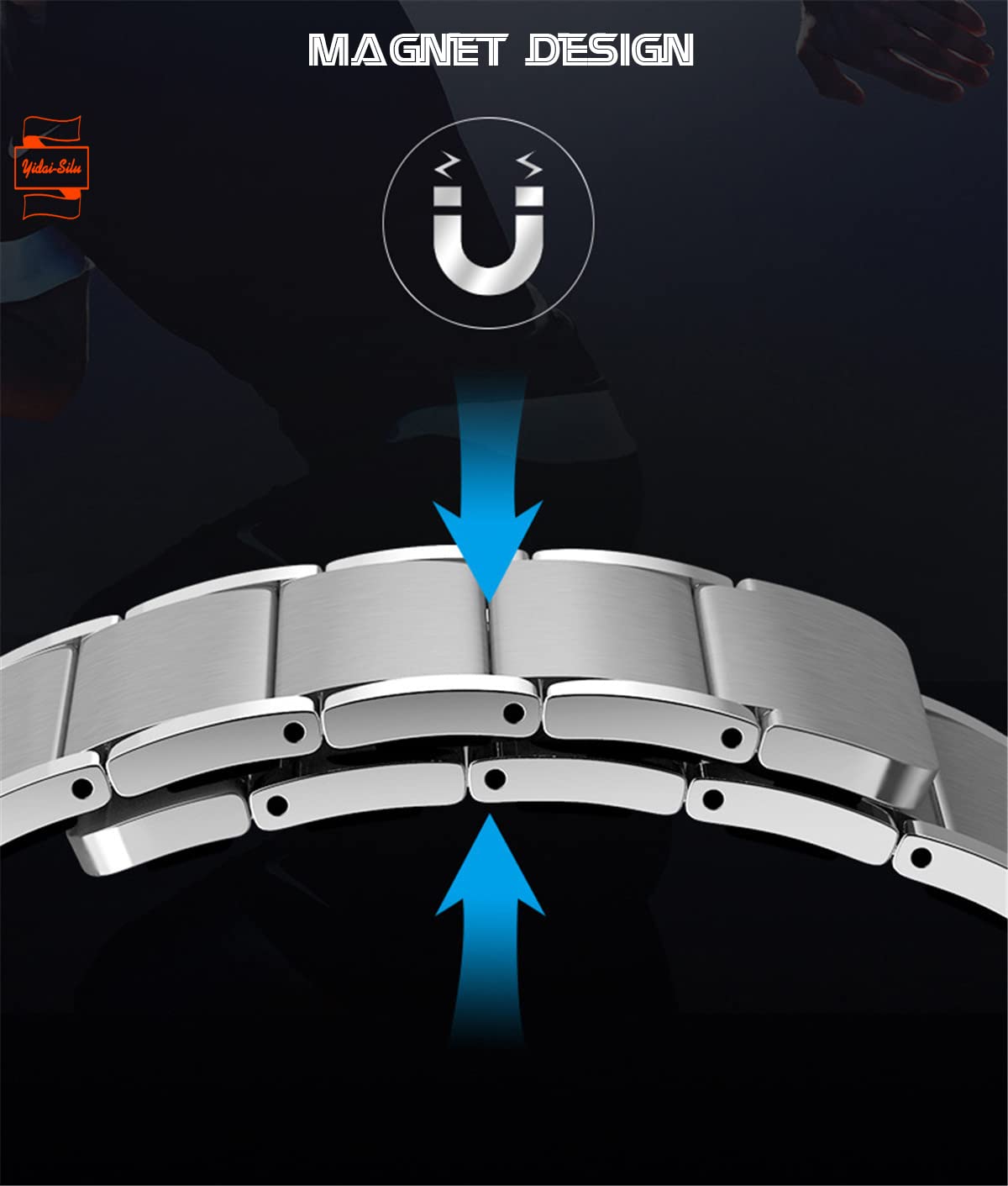 Amazfit Stratos 2, cinturino in acciaio inox, chiusura magnetica, ventilata, cinturino di ricambio intelligente per Samsung Amazfit Stratos 2 22 mm, grigio