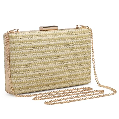 Straw Clutch Purse for Women Beach Vacation Handbag