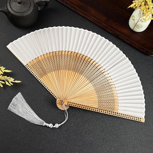 Sarkovos HandHeld Silk Folding Fan with Bamboo Frames 8.66