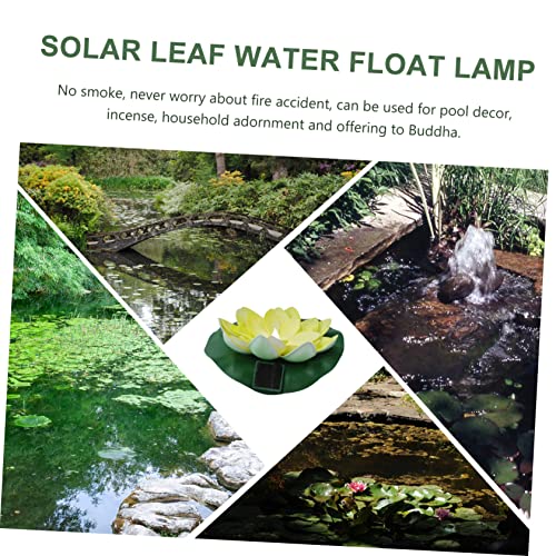 Yardwe Lanterna De Lótus Flores Movidas A Energia Solar LED Luz De Lírio Flutuante Luzes De Flores D