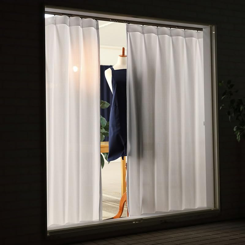 カーテン＆レース4枚セット（1級遮光/スノーグレー/幅200cm 両開き