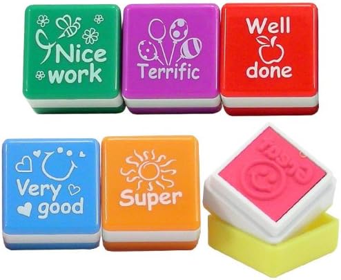 MunchieMoosKids 6X Teachers Stampers Well Done, Super, Great, Nice Work, Very Good, Terrific