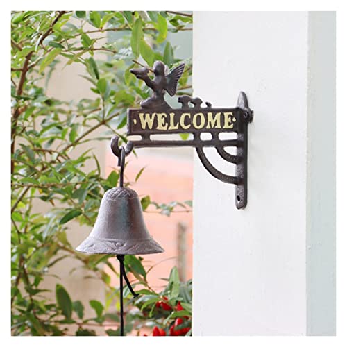 SEFAX Borne de Portes en Fonte Rustique rétro, Sonnette de décoration de Ferme de la Ferme de Style de Style Ancien, Ornements de Porte Murale for intérieur extérieur Cover