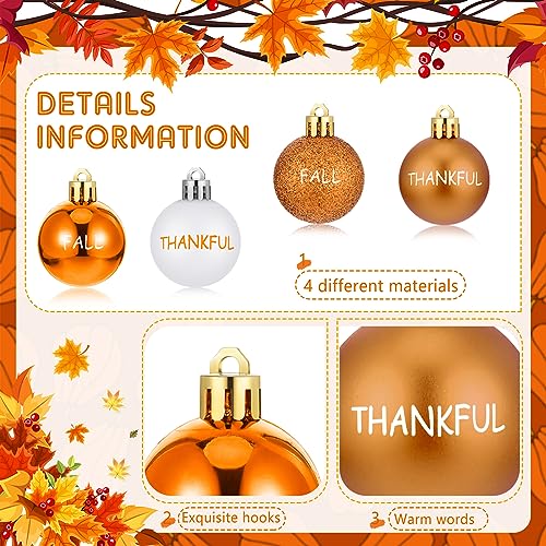 Jenaai-24-Pcs-Fall-Ornaments-Hanging-Thanksgiving-Tree-Decorations-Orange-White-Thankful-Ball-Tree-Ornaments-for-Autumn-Thanksgiving-Home-Decor Jenaai 24 Pcs Fall Ornaments Hanging Thanksgiving Tree Decorations Orange White Thankful Ball Tree Ornaments for Autumn Thanksgiving Home Decor