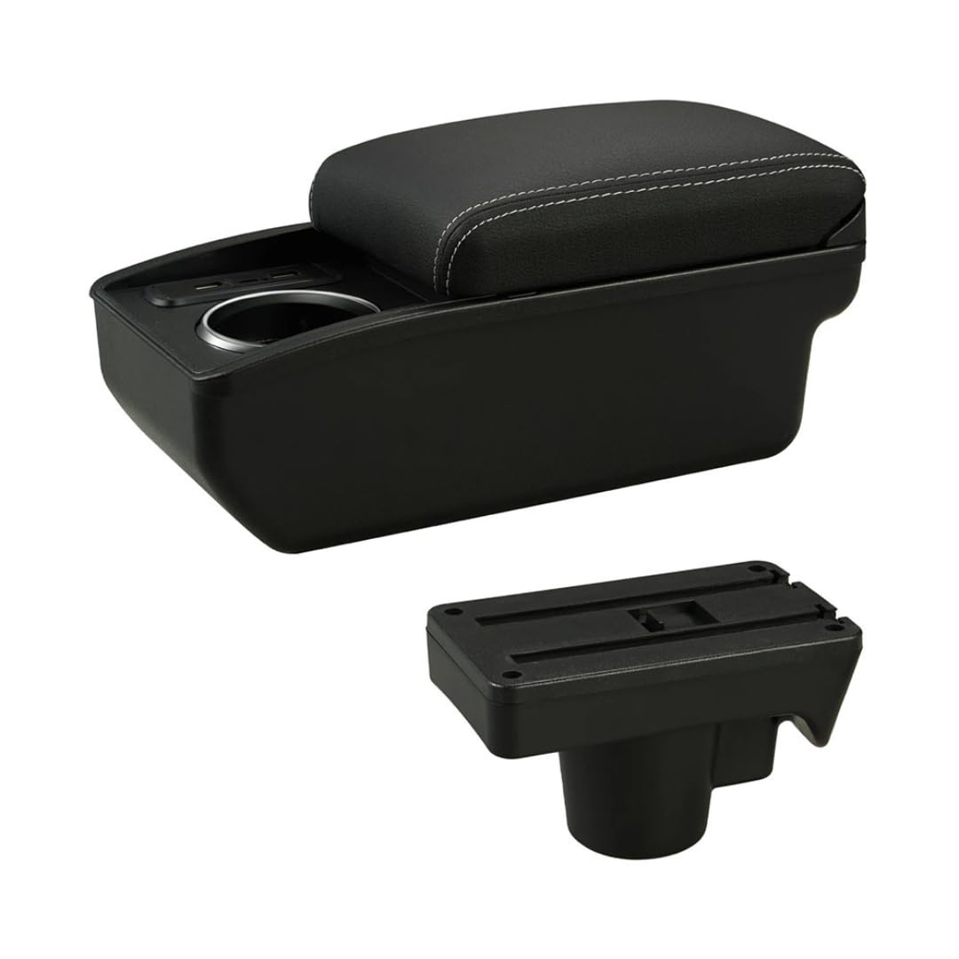 Toiumops Armrest for Opel Astra 2006-2011, Car Armrest Box Center Console Store box(C3 White Line 6USB)