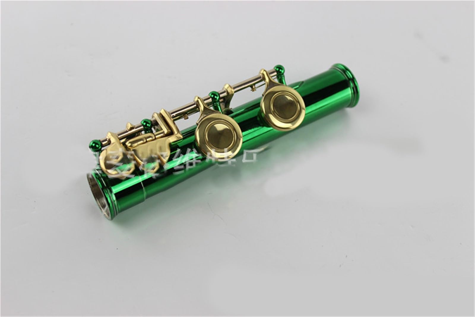Flauta Flauta de cuerpo verde con llave C y orificio cerrado de 16 agujeros cola B y llave E