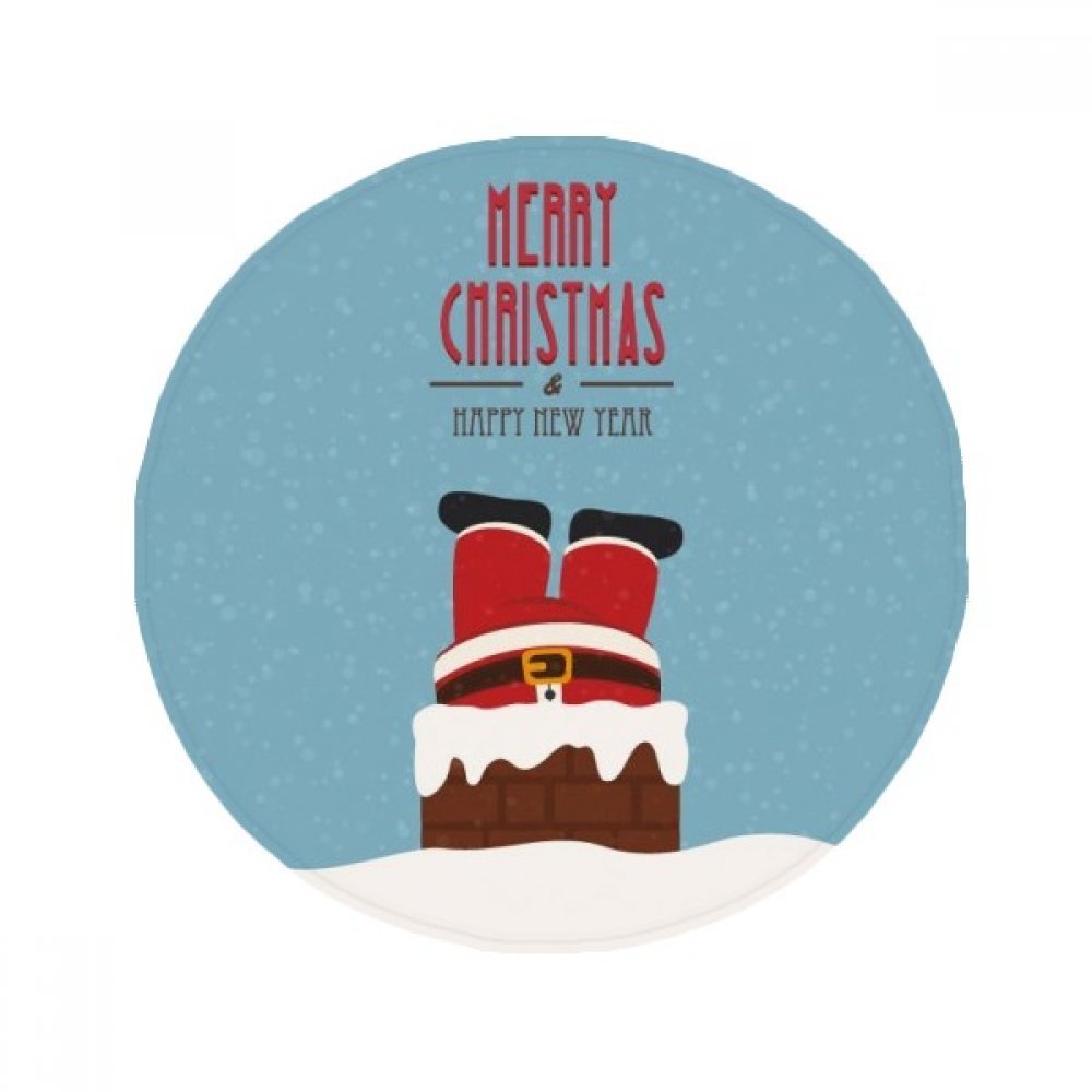 Tapis rond Père Noël 80cm l'idée cadeau idéale pour la décoration du Nouvel An