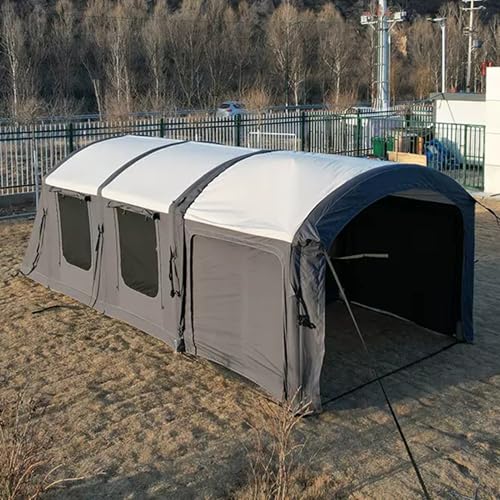 SSLW 5~8 People Large Blow Up Air Tents House Waterproof Windproof Easy Setup Outdoor Cotton Tent,20㎡ Inflatable Tent for Family Camping, with Mesh Windows & Pump - Image 2